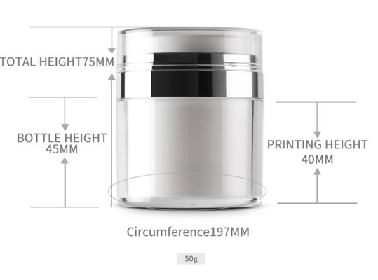 둥근 모양 공기 없는 항아리 아크릴 펌프 로션 병 피부 관리 용품 15g 30g 50g