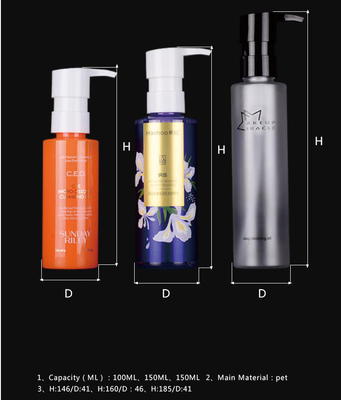 100ml 130ml 150ml 용량 화장품 포장용 맞춤형 PET 플라스틱 로션 병
