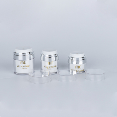 화장품 15ml 30ml 50ml 공기 없는 항아리 둥근 모양 플라스틱 포장 스크린 인쇄 카튼 상자 화장품 용기