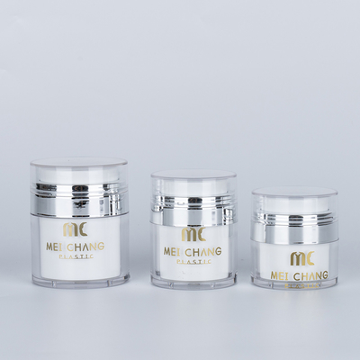 화장품 15ml 30ml 50ml 공기 없는 항아리 둥근 모양 플라스틱 포장 스크린 인쇄 카튼 상자 화장품 용기