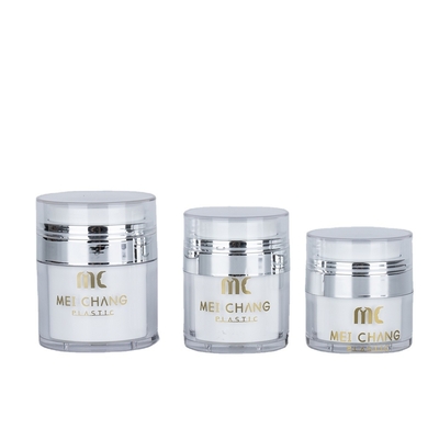 화장품 15ml 30ml 50ml 공기 없는 항아리 둥근 모양 플라스틱 포장 스크린 인쇄 카튼 상자 화장품 용기
